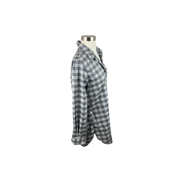 Garnet Hill Gray Check Button Front Organic Cotton Tunic Size 6 - Picture 2 of 4